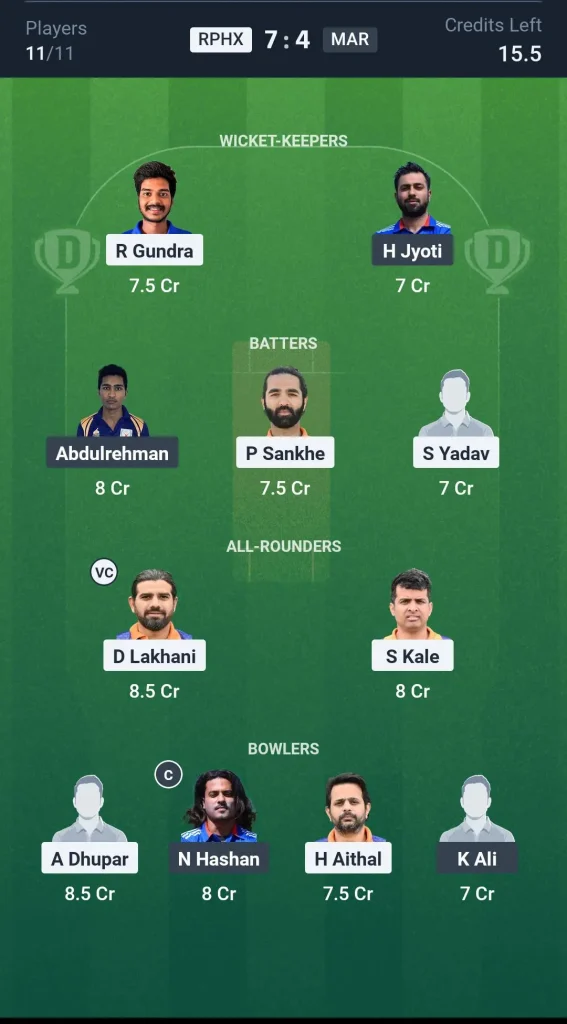 RPHX vs MAR Grand League Team