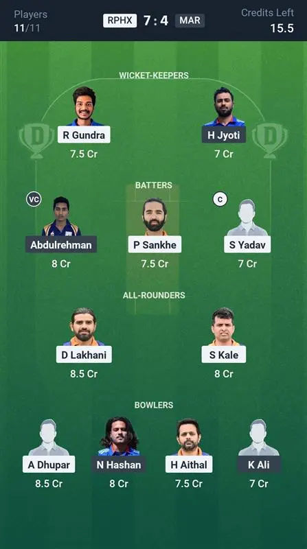 RPHX vs MAR  Small League Team