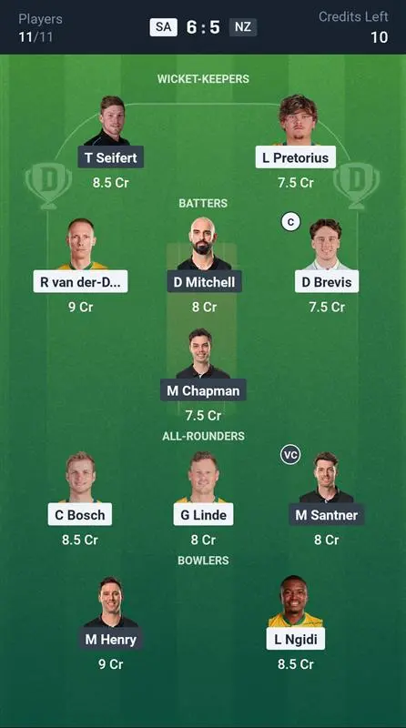 SA vs NZ Small League Team