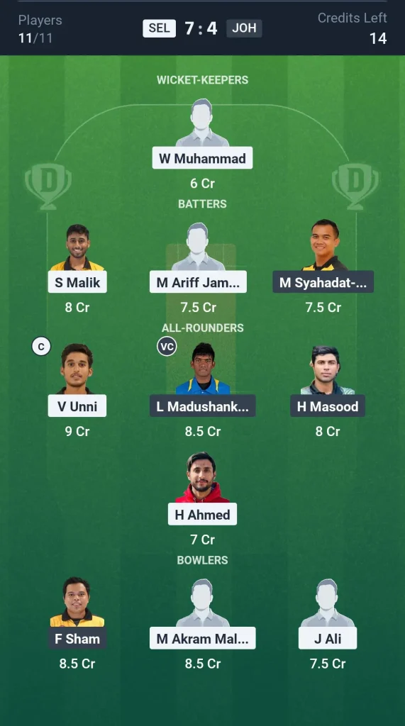 SEL vs JOH Small League Team