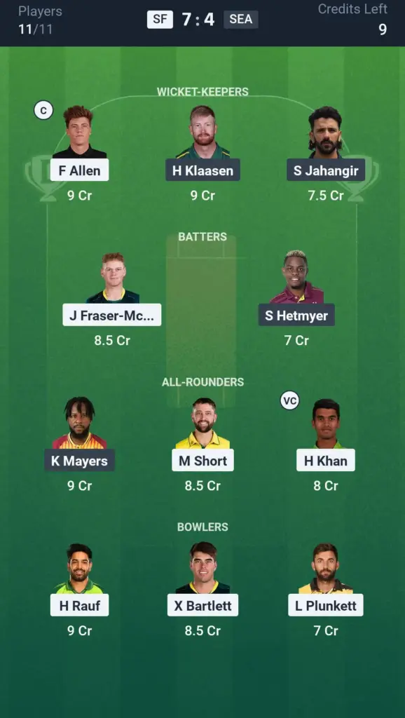 SF vs SEA Small League Team
