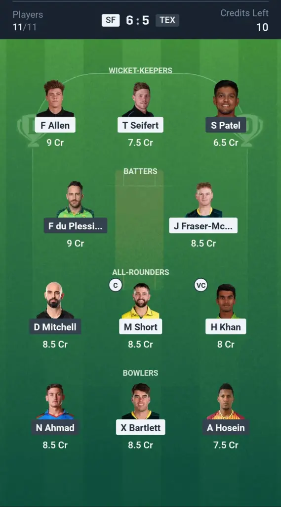 SF vs TEX Grand League Team