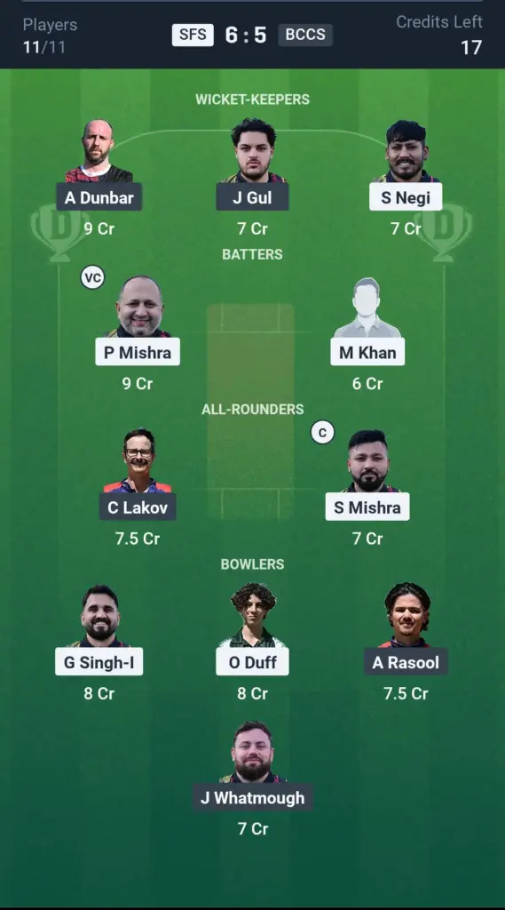 SFS vs BCCS Grand League Team