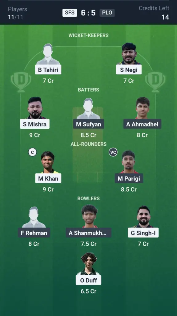 SFS vs PLO Grand League Team