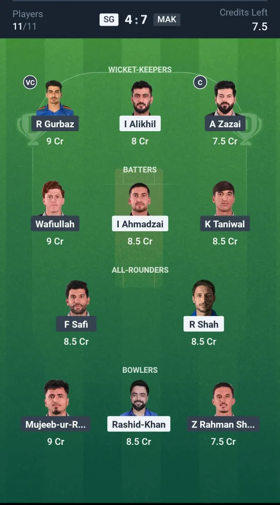 SG vs MAK Small League Team