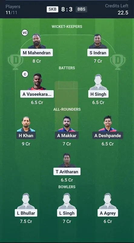 SKB vs BBS Small League Team