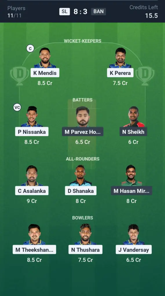 SL vs BAN  Grand League Team