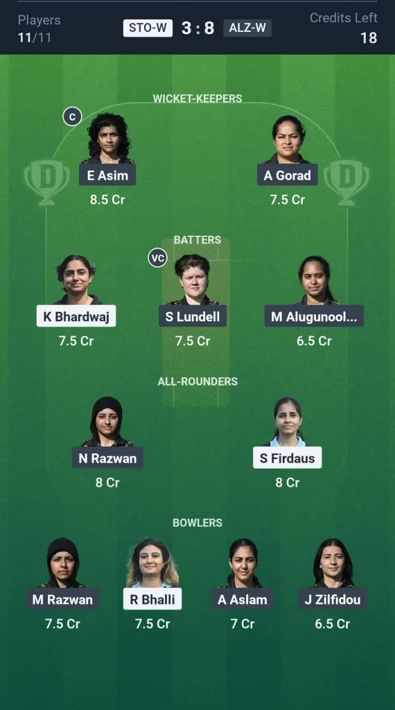 STO-W vs ALZ-W Small League Team