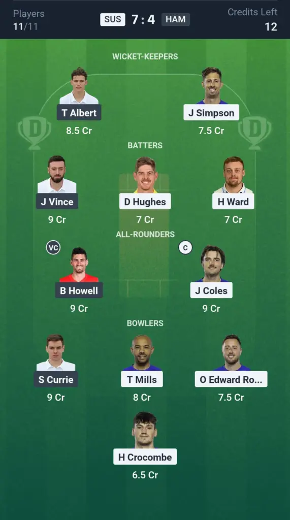 SUS vs HAM Grand League Team