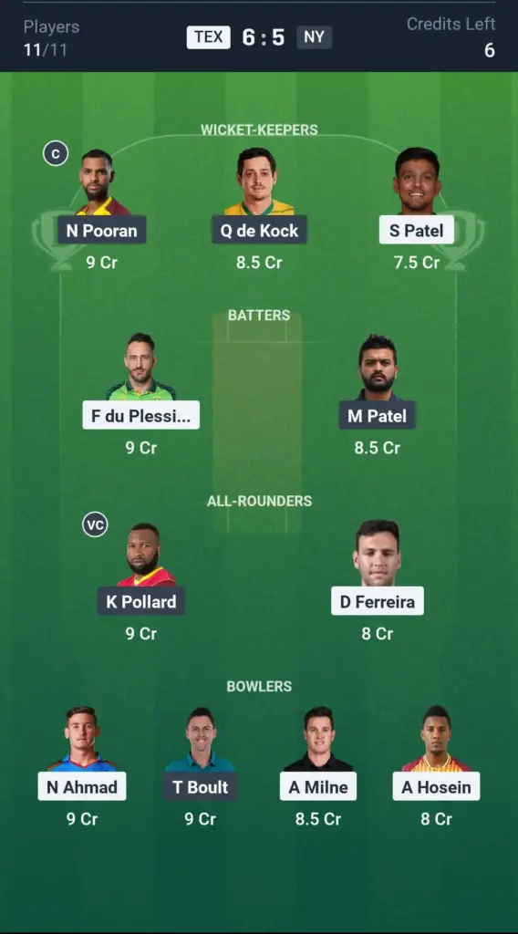 TEX vs NY Grand League Team