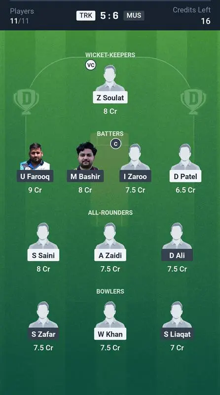 TRK vs MUS Small League Team