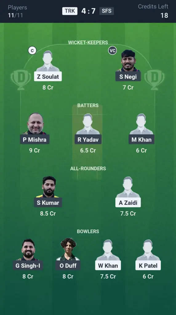 TRK vs SFS Grand League Team