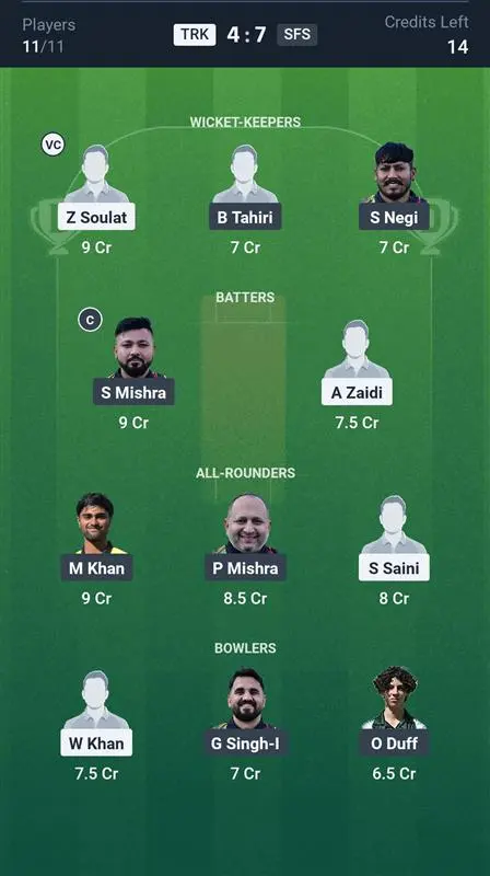 TRK vs SFS Small League Team
