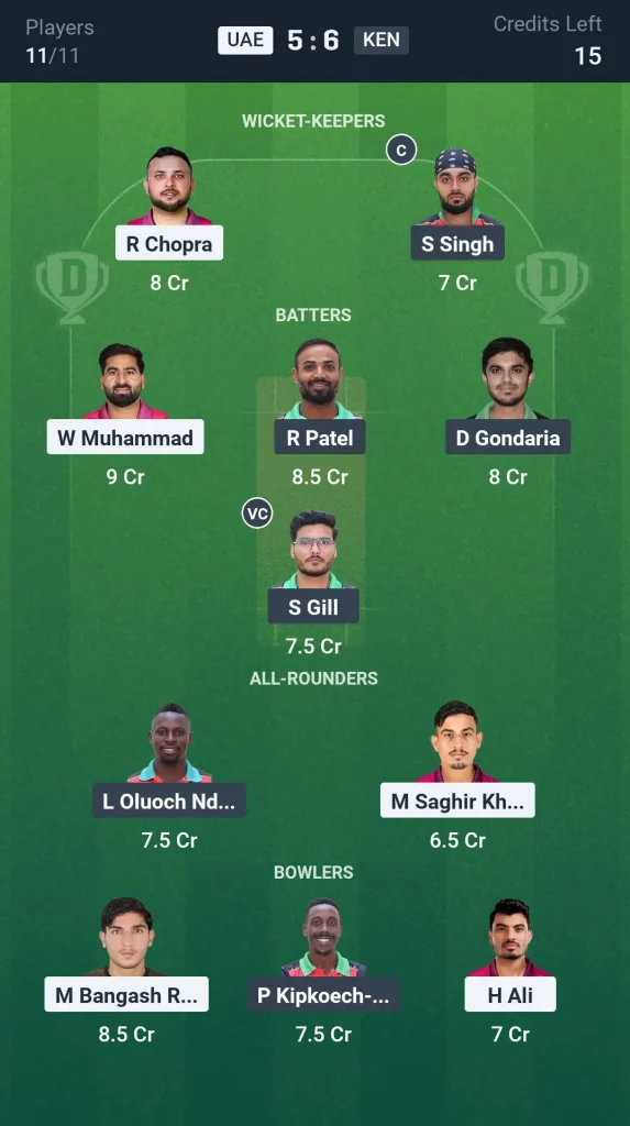 UAE vs KEN Small League Team