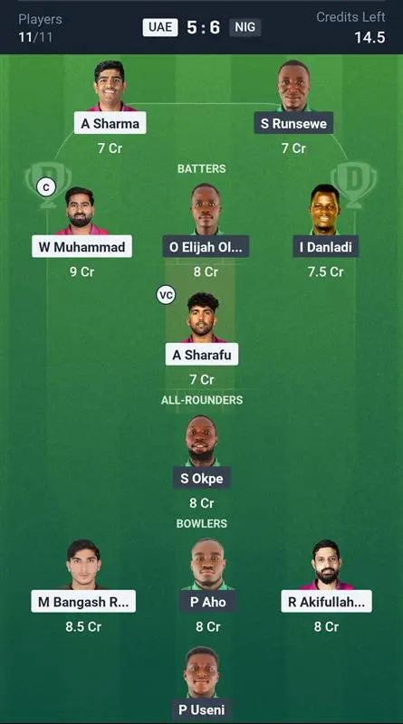 UAE vs NIG Small League Team: