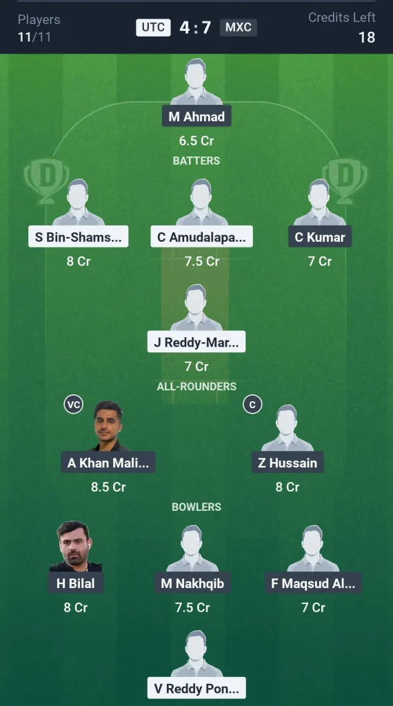 UTC vs MXC Grand League Team