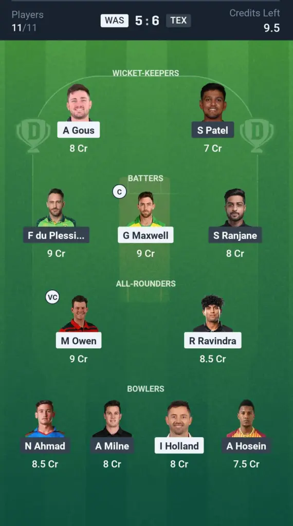 WAS vs TEX Grand League Team