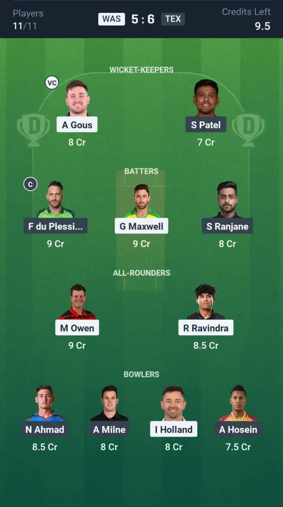 WAS vs TEX  Small League Team