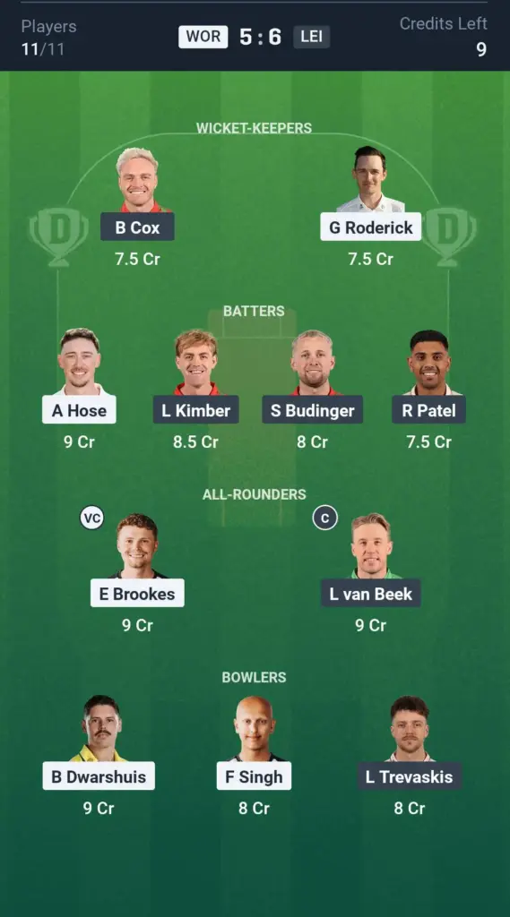 WOR vs LEI Small League Team