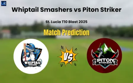 Who will Win Whiptail Smashers vs Piton Strikers? Match Prediction – St. Lucia T10 Blast 2025 Whiptail Smashers vs Piton Strikers Match Prediction