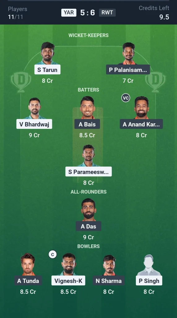 YAR vs RWT Grand League Team