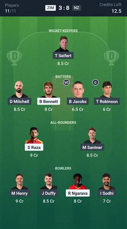 ZIM vs NZ Small League Team