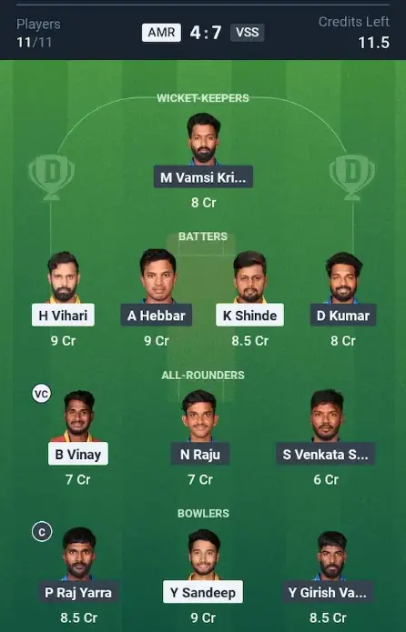 AMR vs VSS Grand League Team
