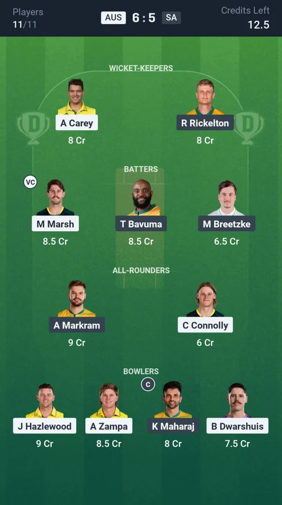 AUS vs SA Small League Team
