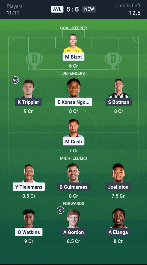 AVL vs NEW Grand League Team