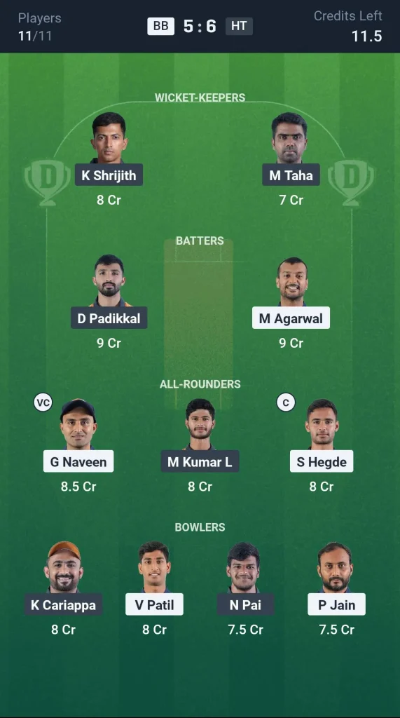 BB vs HT Grand League Team