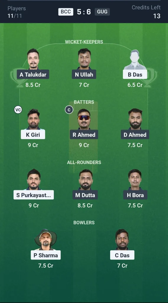 BCC vs GUG Small League Team