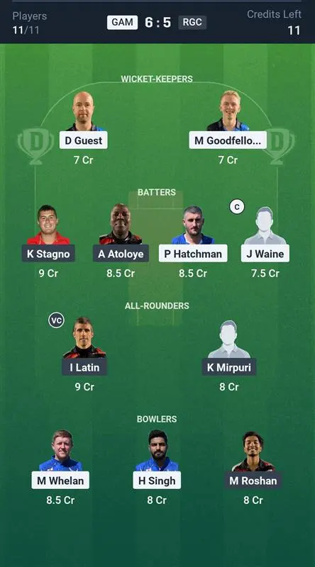 GAM vs RGC Grand League Team