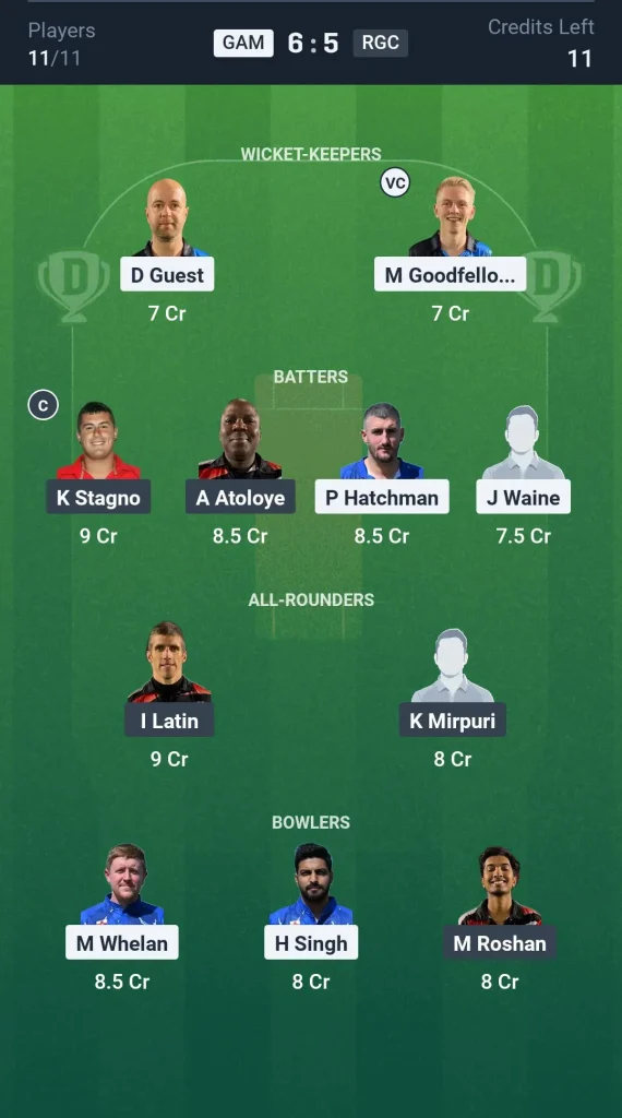 GAM vs RGC Small League Team