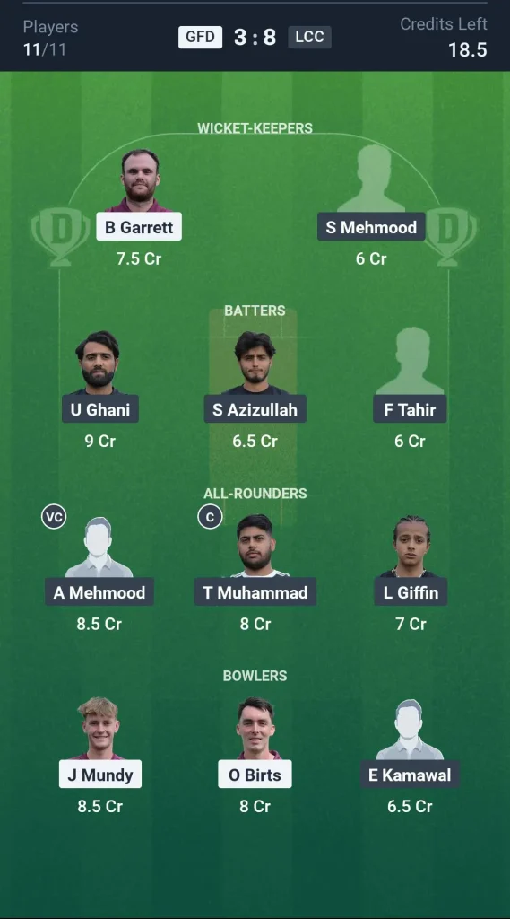 GFD vs LCC Grand League Team