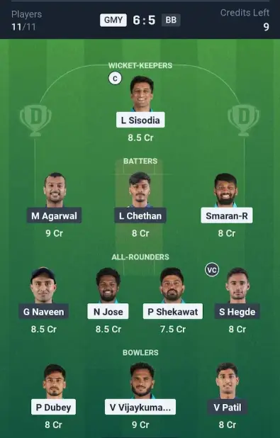 GMY vs BB Small League Team