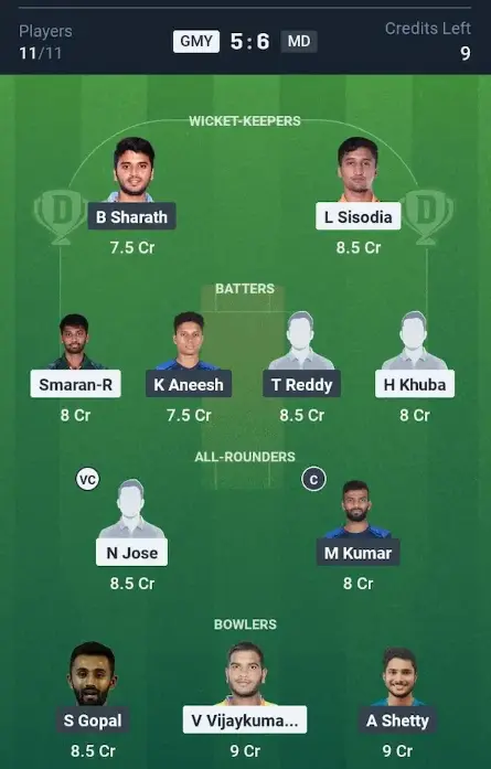 GMY vs MD Small League Team