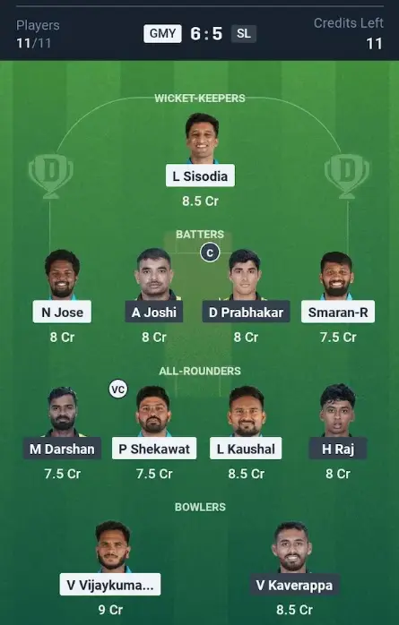 GMY vs SL Grand League Team