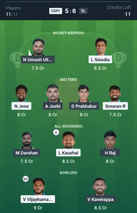 GMY vs SL Small League Team