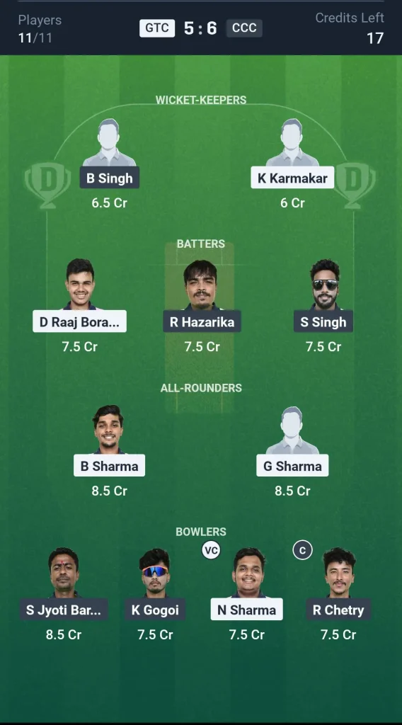 GTC vs CCC Grand League Team