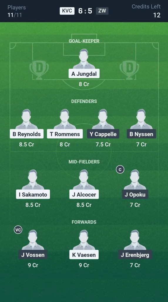 KVC vs ZW Grand League Team