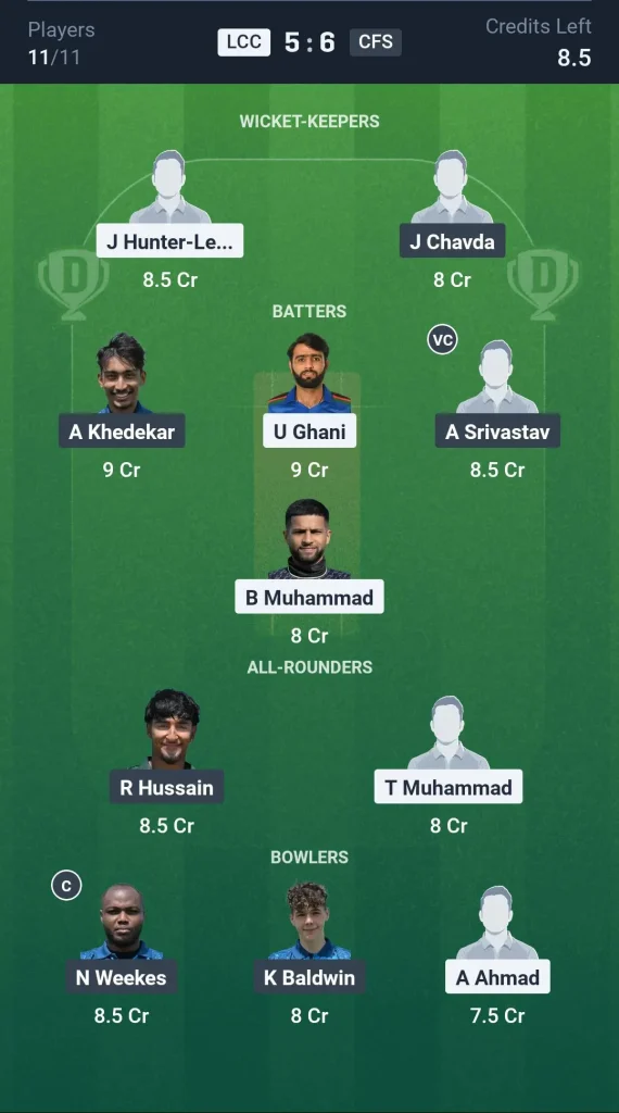 LCC vs CFS Grand League Team