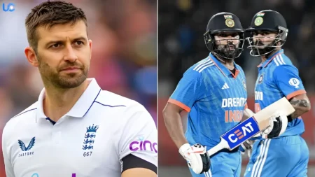 Mark Wood, Virat Kohli and Rohit Sharma
