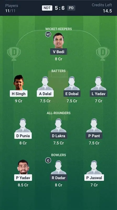 NDT vs PD Grand League Team