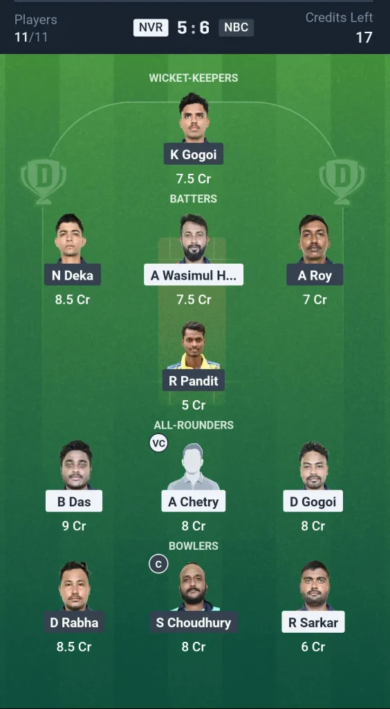 NVR vs NBC Grand League Team