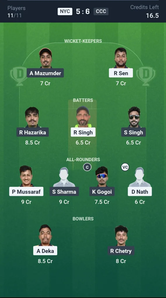 NYC vs CCC Grand League Team
