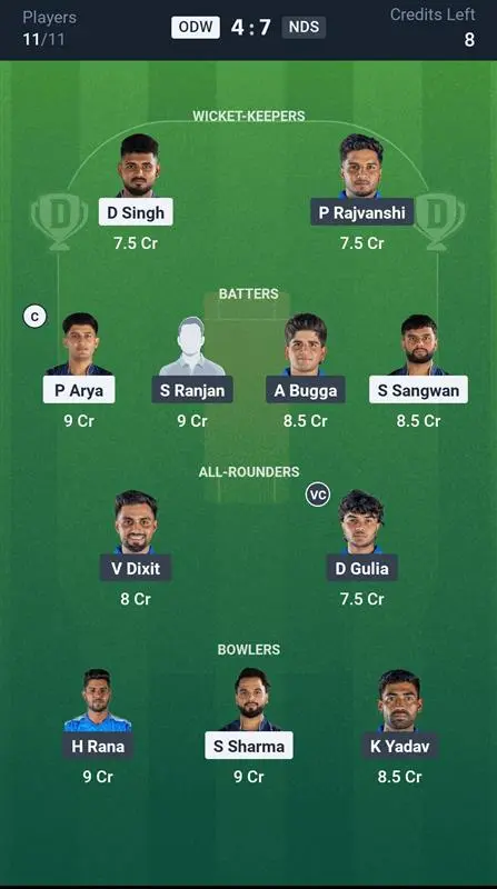 ODW vs NDS Grand League Team