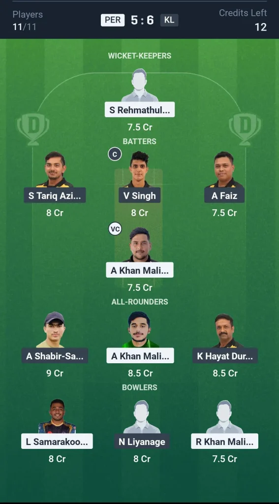 PER vs KL Grand League Team