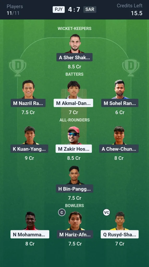 PJY vs SAR Grand League Team