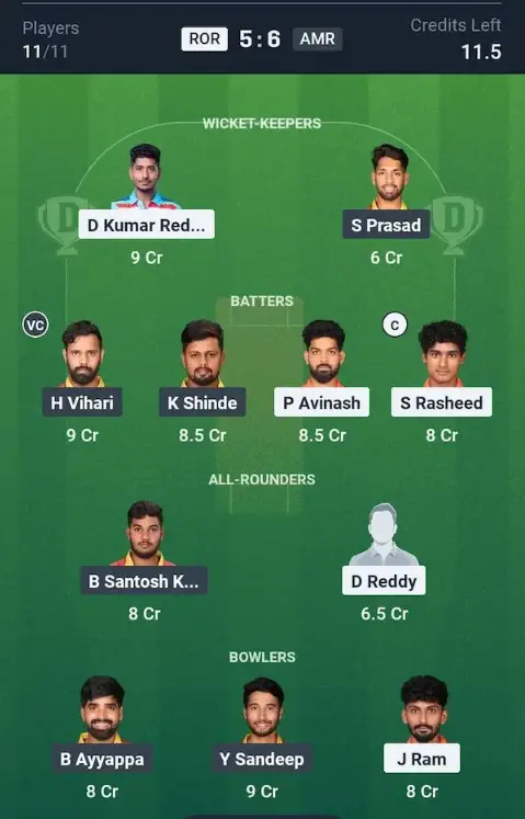 ROR vs AMR Small League Team