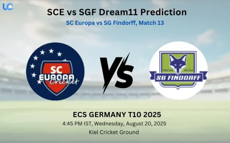SCE vs SGF Dream11 Prediction: Today’s Match 13, Fantasy Cricket Tips, Captain Choices, Playing XI & Injury Updates – ECS Germany T10 2025 SCE vs SGF Dream11 Prediction